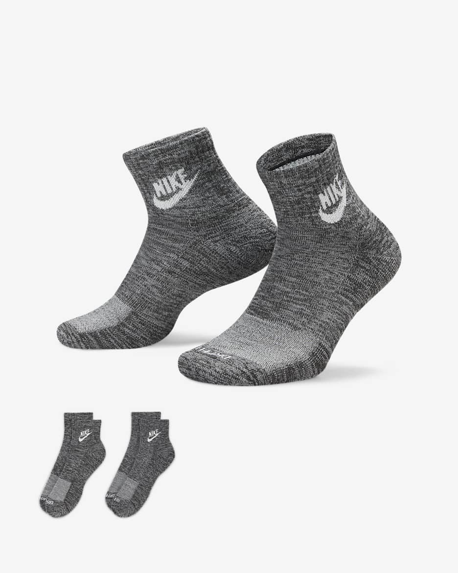 Nike Everyday Plus Cushioned Ankle Socks - Black/White