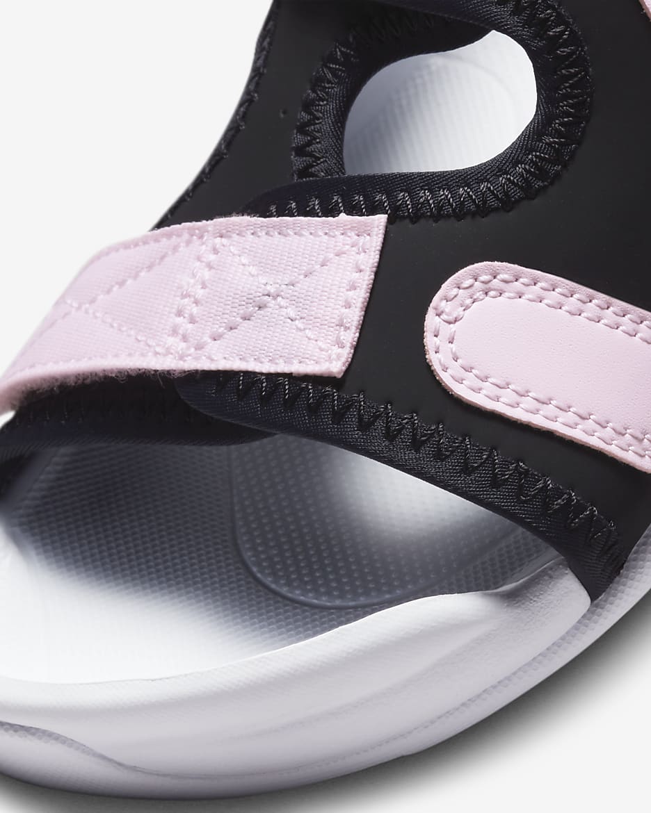 Nike Sunray Adjust 6 Older Kids' Slides - Black/White/Pink Foam