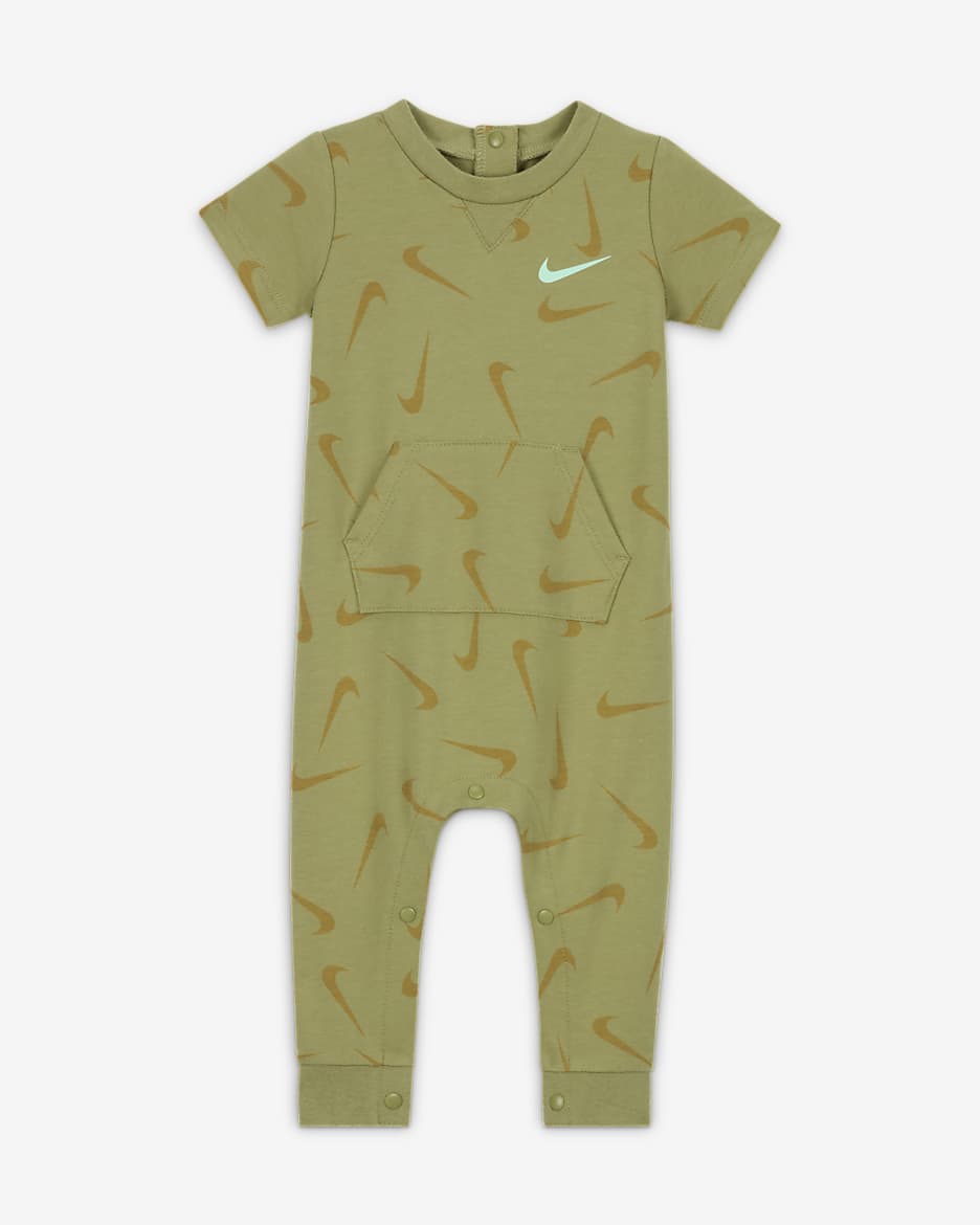 Nike Baby (3-6M) Printed Short Sleeve Coverall - Alligator