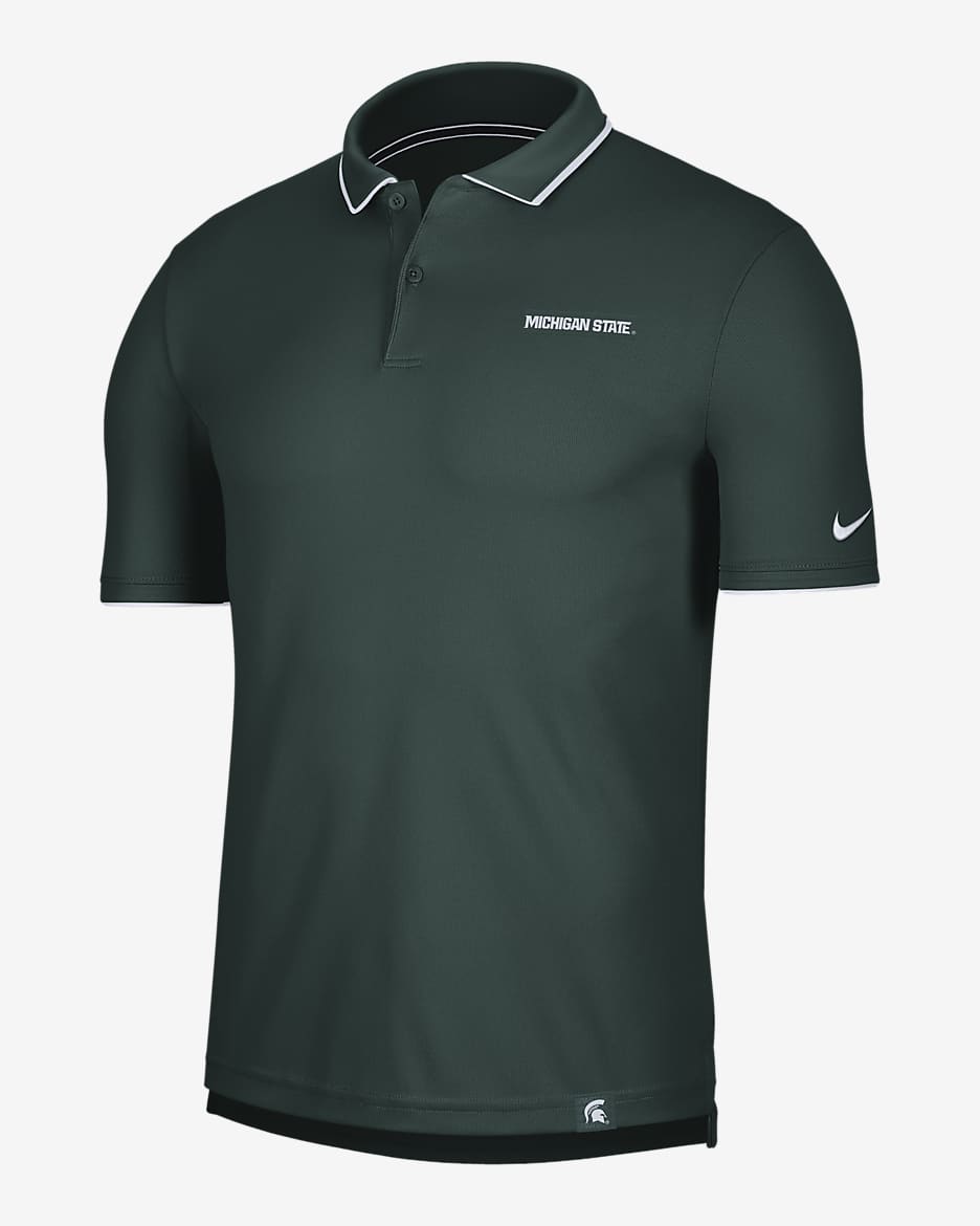 Nike College Dri-FIT (Michigan State) Men's UV Polo - Pro Green/White