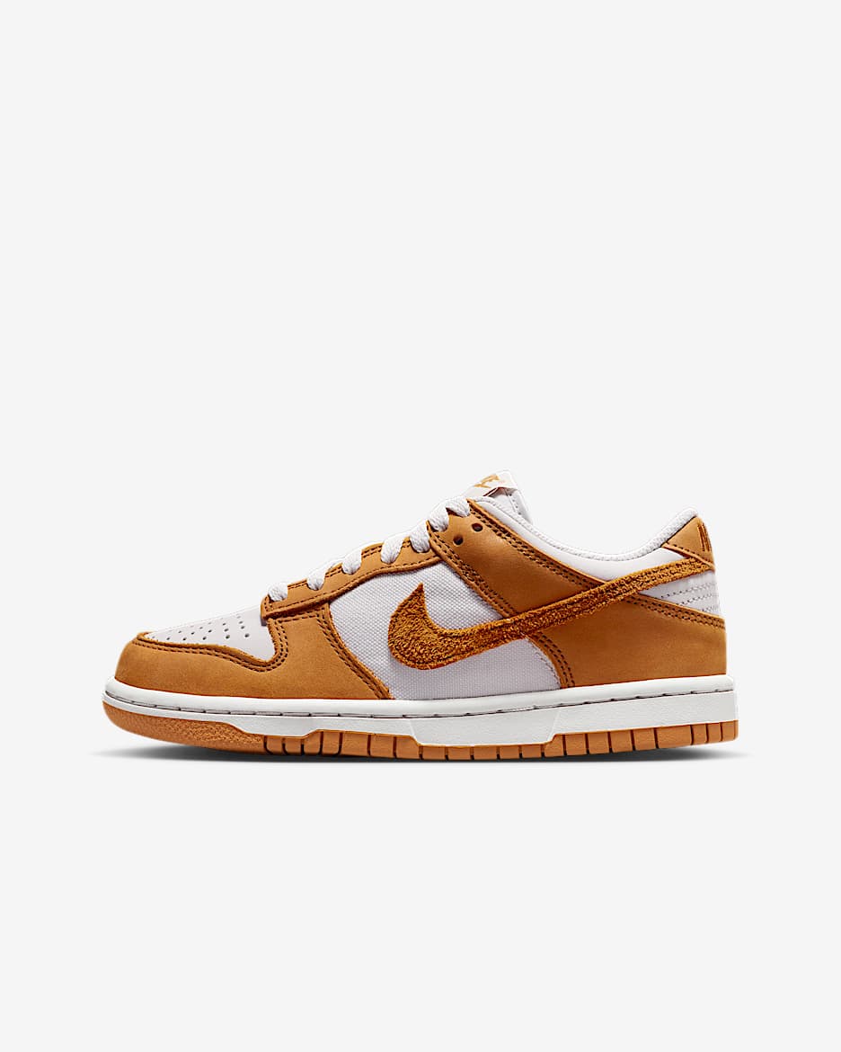 Tenis para niños grandes Nike Dunk Low SE - Gris vasto/Blanco/Blanco/Ocre desierto