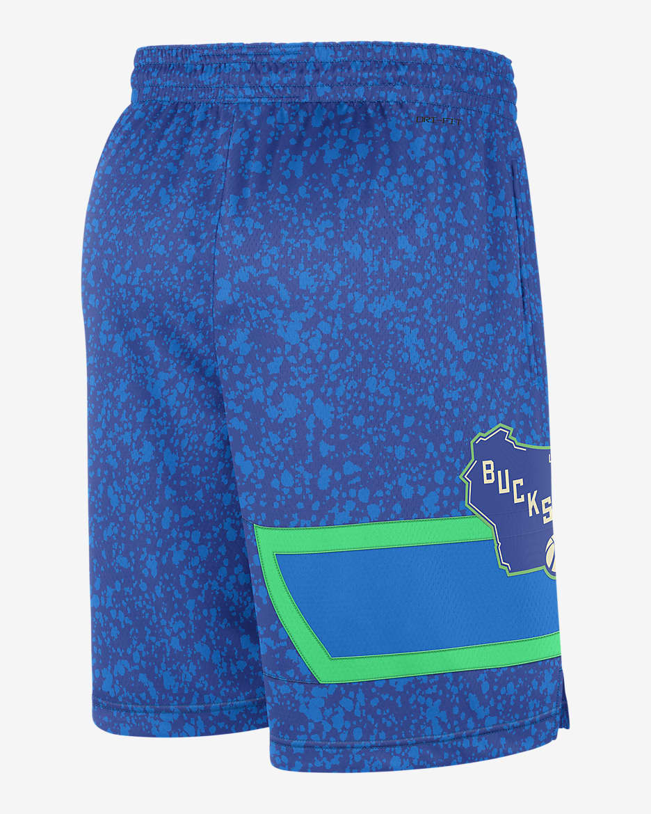 Milwaukee Bucks City Edition 2023/24 Men's Nike Dri-FIT NBA Swingman Shorts - Photo Blue/Flat Opal