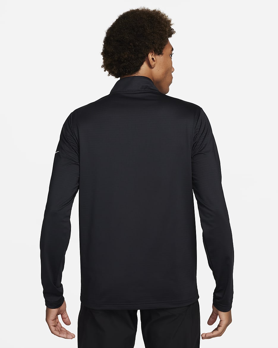 Nike Victory Dri-FIT golfoverdel med glidelås i halsen til herre - Svart/Hvit