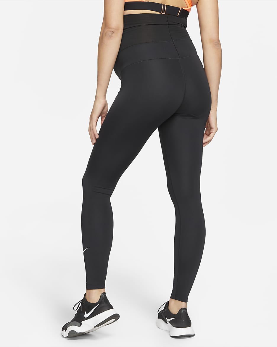 Nike One (M) Women's High-Waisted Leggings (Maternity) - Black/White