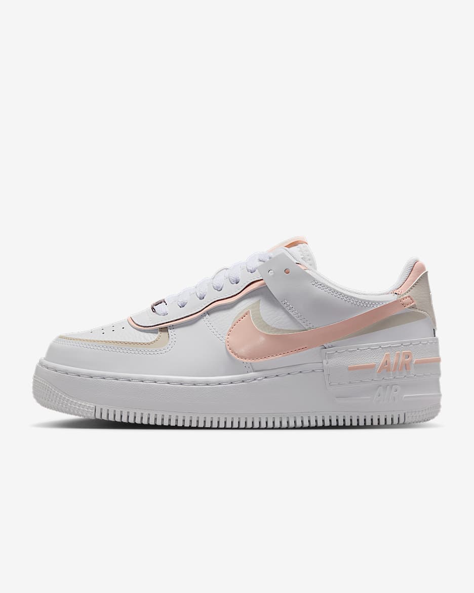 Nike Air Force 1 Shadow Women's Shoes - White/Light Orewood Brown/White/Washed Coral