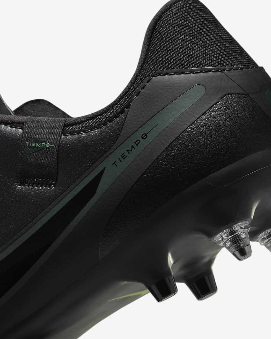 Nike Tiempo Legend 10 Academy Soft-Ground Low-Top Football Boot - Black/Deep Jungle/Black