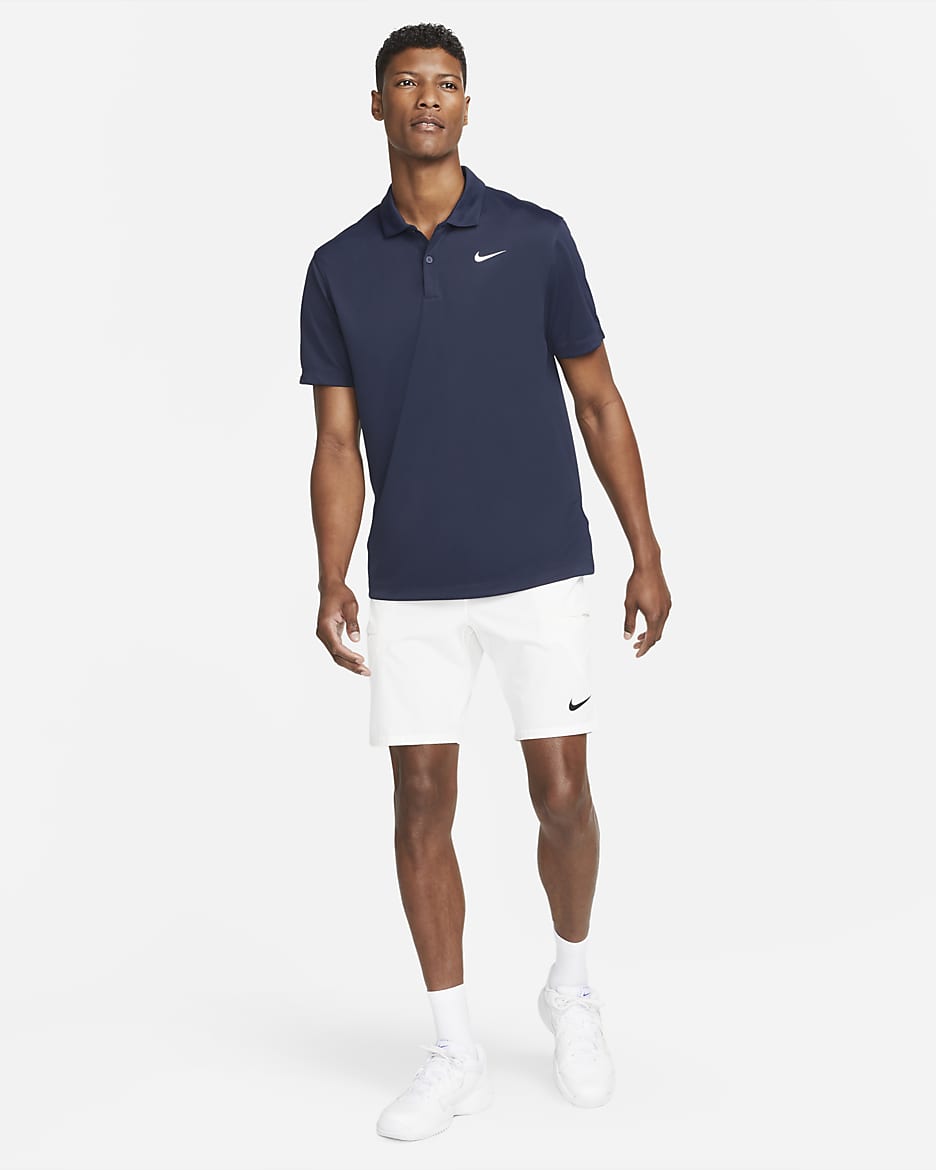 NikeCourt Dri-FIT Tennis-Poloshirt für Herren - Obsidian/Weiß