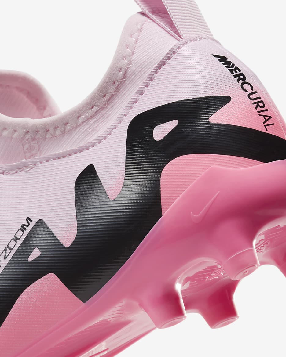 Nike Jr. Mercurial Vapor 15 Academy 小/大童 MG 低筒足球釘鞋 - Pink Foam/黑色