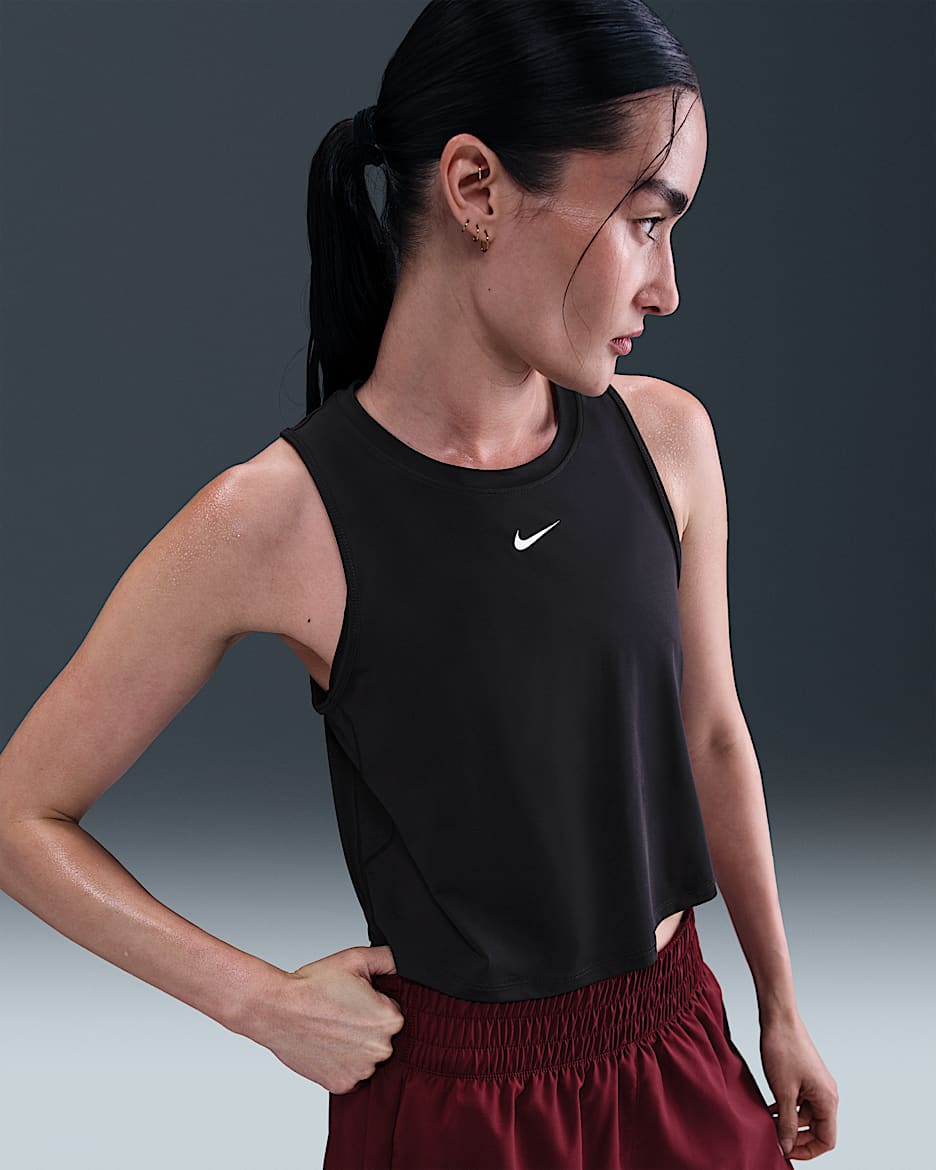 Nike One Classic Women's Dri-FIT Cropped Tank Top - Black/White