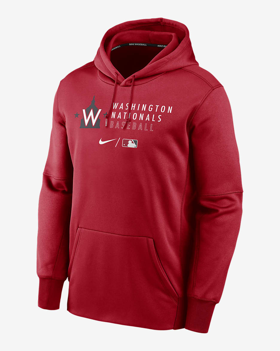 Nike Therma (MLB Washington Nationals) Men's Pullover Hoodie - Pro Red