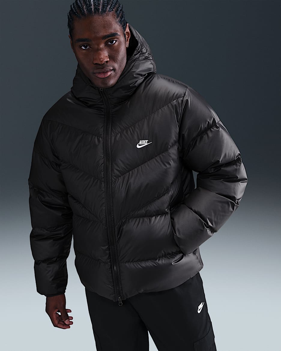 Casaco com enchimento Statement Nike Windrunner para homem - Preto/Preto/Branco