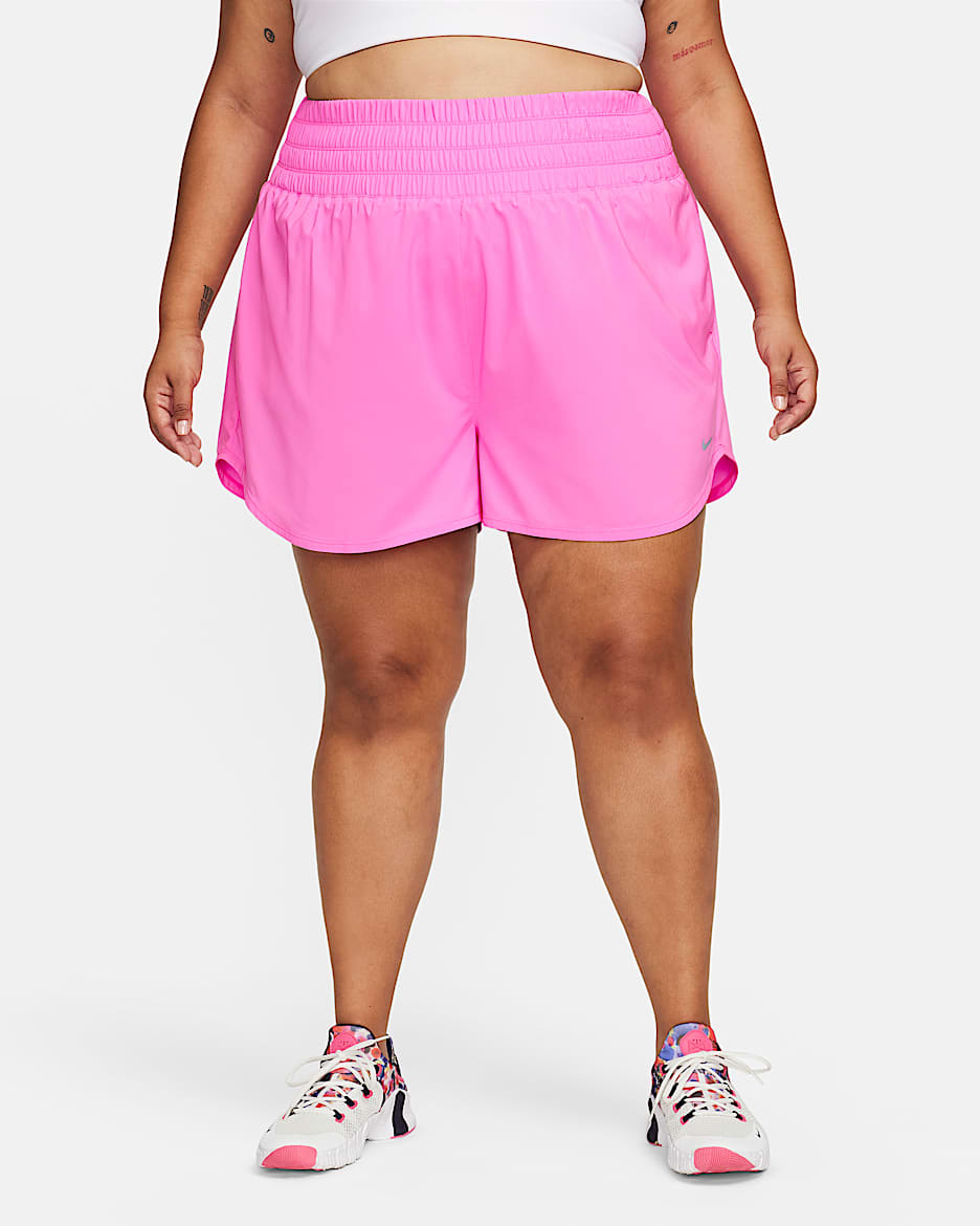 Nike Dri-FIT One Women's Ultra High-Waisted 3" Brief-Lined Shorts (Plus Size) - Playful Pink