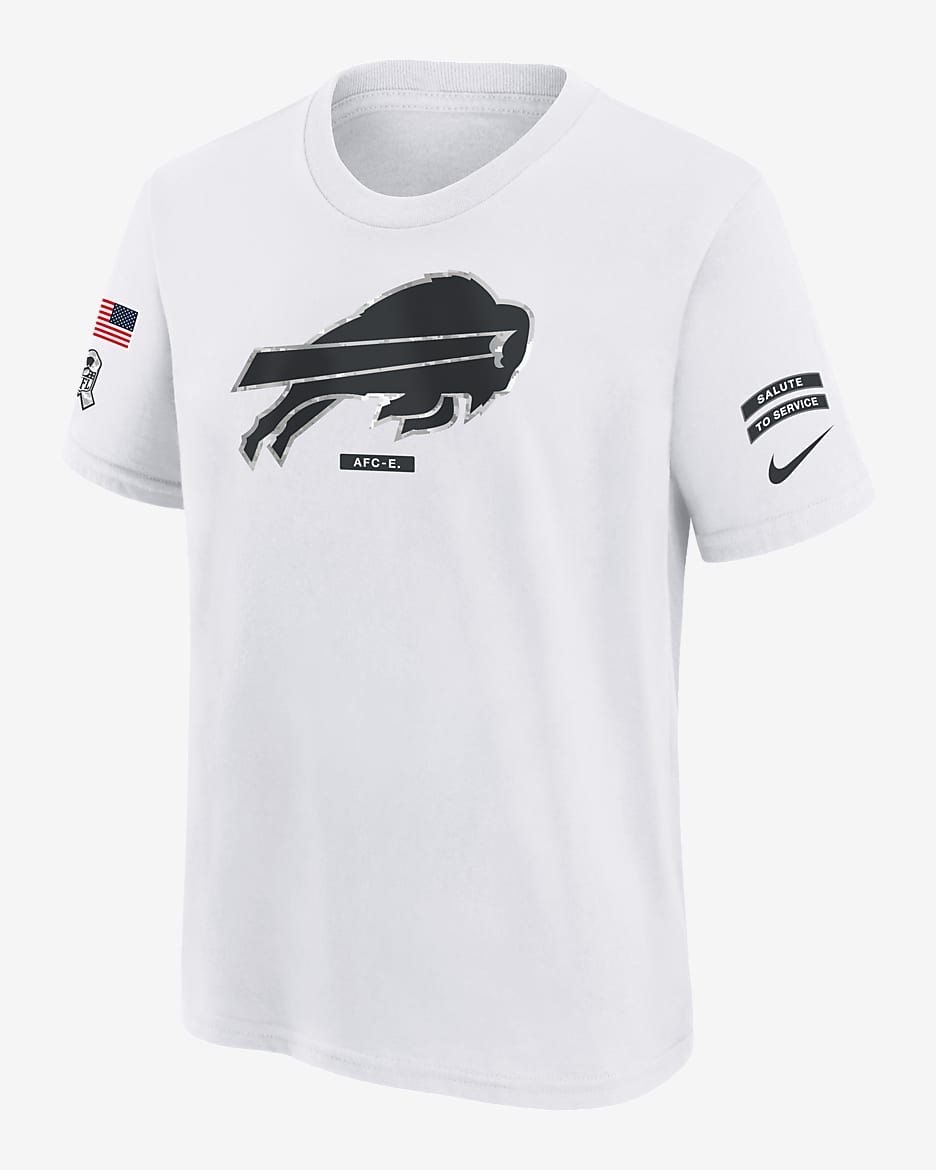 Buffalo Bills Salute to Service Primary Edge Legend Big Kids' Nike Dri-FIT NFL T-Shirt - White