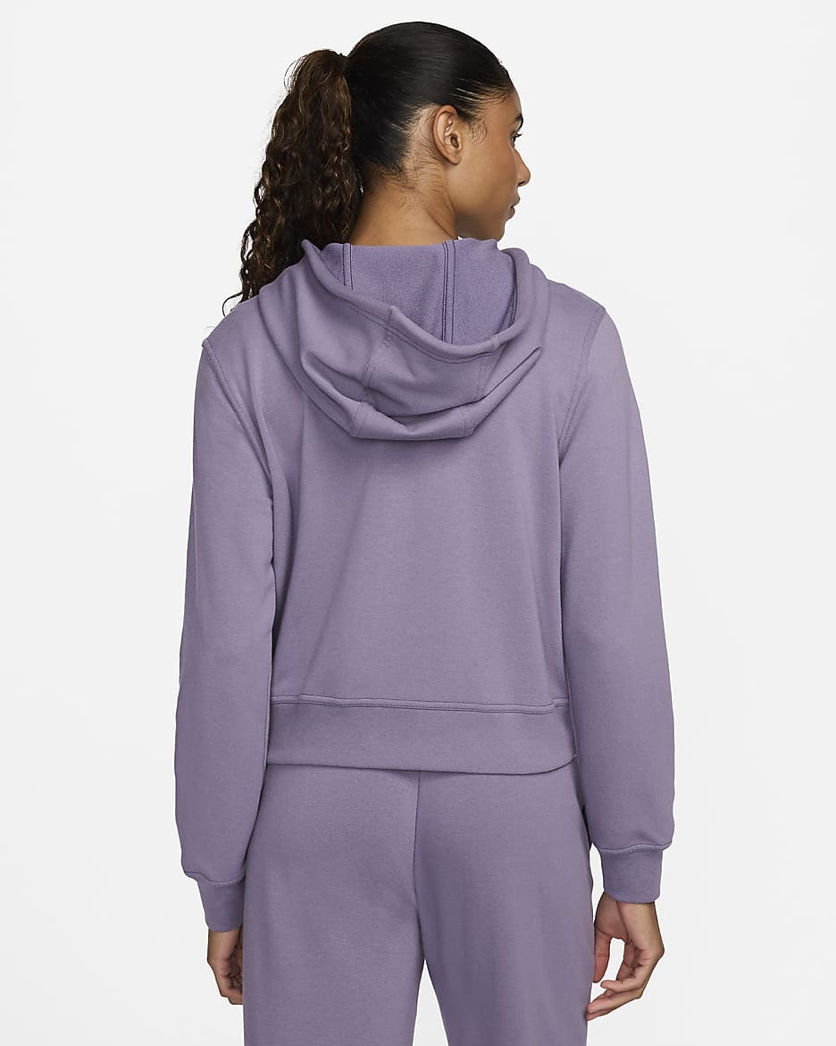 Nike Dri-FIT One Women's Full-Zip French Terry Hoodie - Daybreak/White