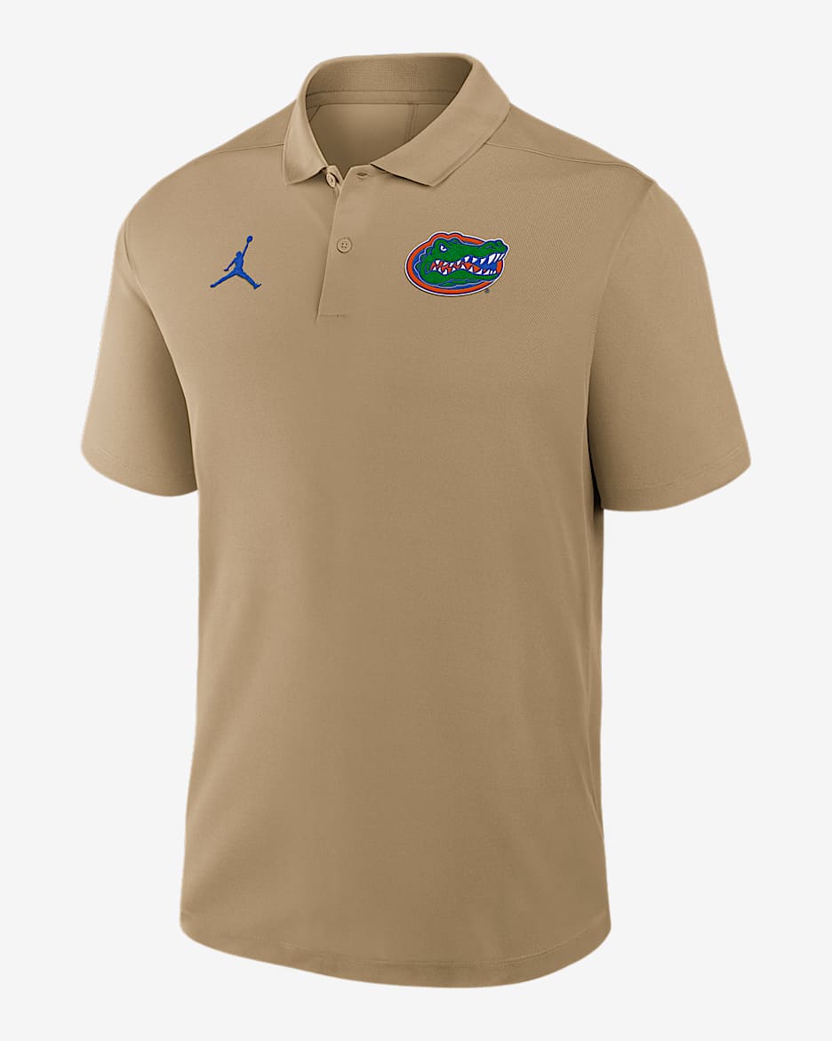 Florida Primetime Victory Primary Logo Men's Nike Dri-FIT College Polo - Tan/Beige