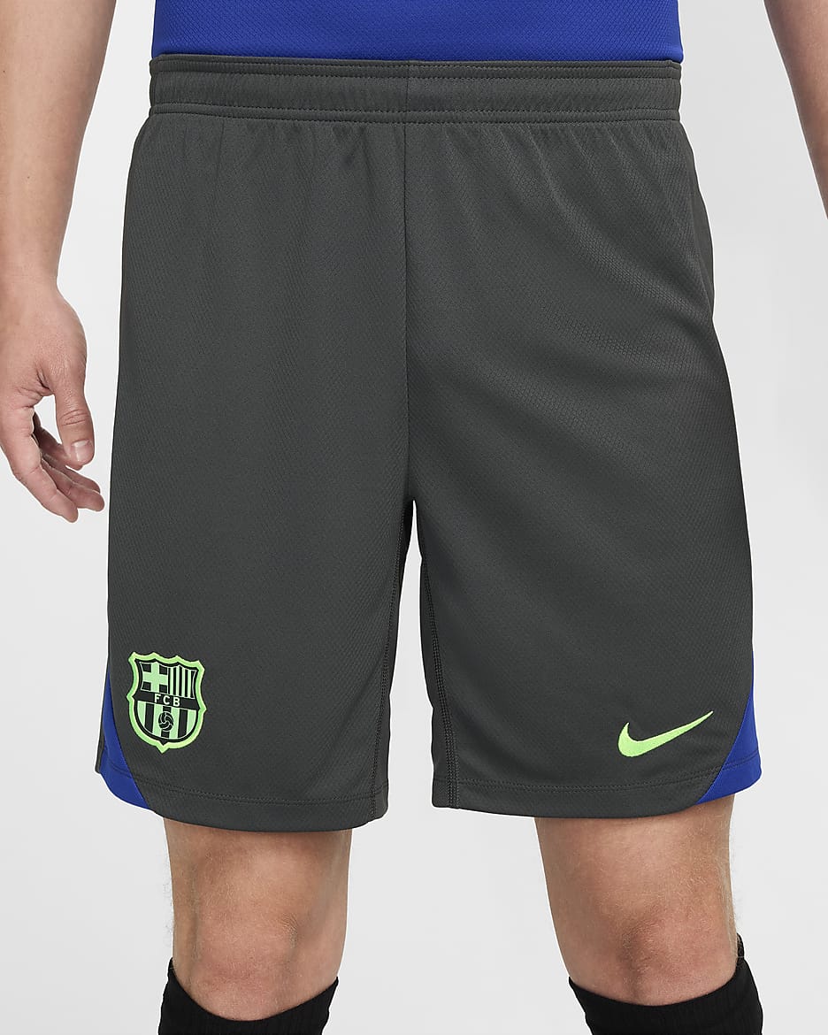 F.C. Barcelona Strike Third Men's Nike Dri-FIT Football Knit Shorts - Anthracite/Old Royal/Lime Blast