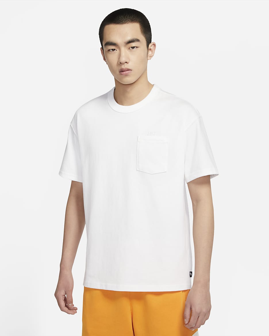 Playera con bolsillo para hombre Nike Sportswear Premium Essential - Blanco/Blanco