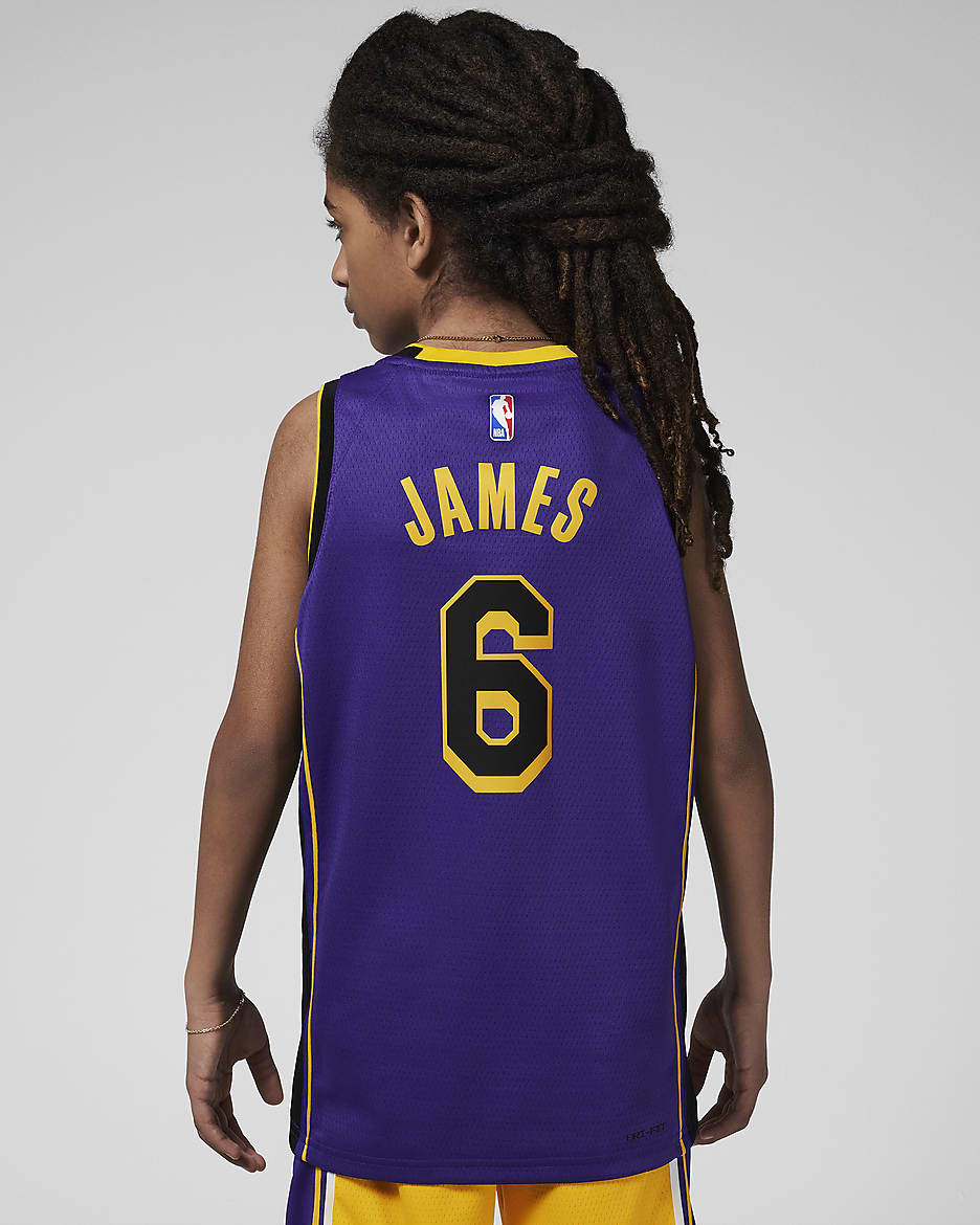 Los Angeles Lakers Statement Edition Nike Dri-FIT Swingman Trikot für ältere Kinder - Field Purple