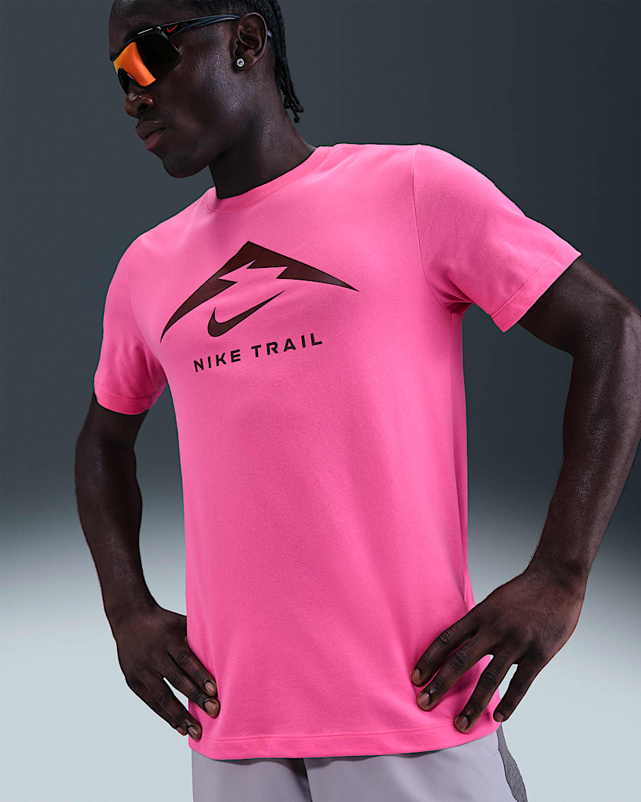 Nike Dri-FIT Men's Trail Running T-Shirt - Pinksicle/Red Sepia