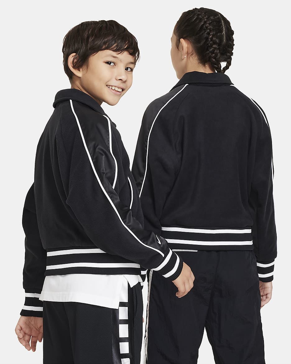 LeBron Older Kids' Basketball Jacket - Black/Black/White/White