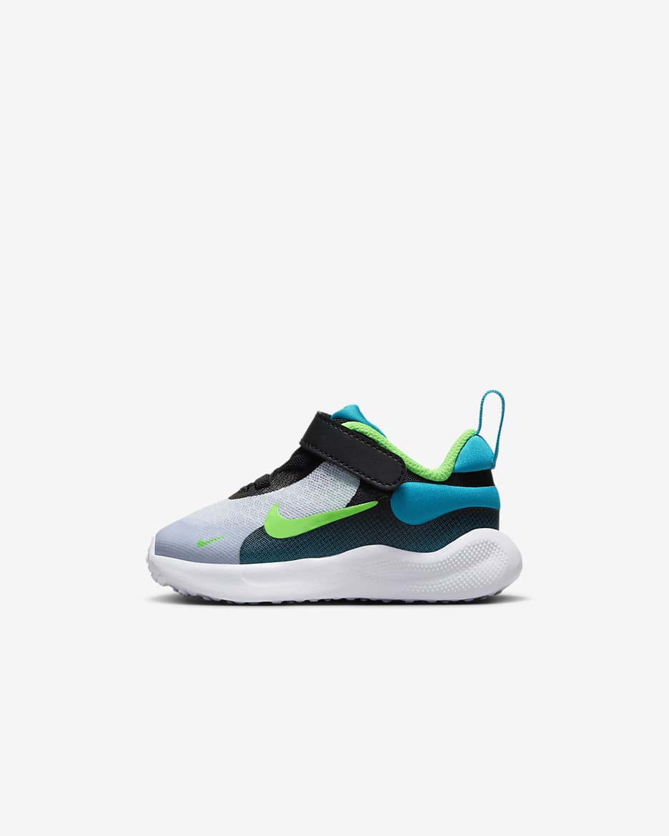 Nike Revolution 7-sko til babyer/småbørn - sort/Football Grey/Aquamarine/Green Strike