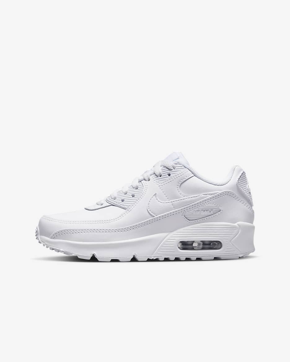 Nike Air Max 90 LTR Older Kids' Shoes - White/Metallic Silver/White/White