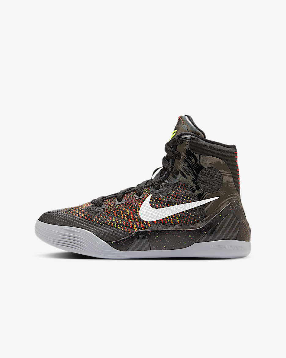 รองเท้าบาสเก็ตบอลเด็กโต Kobe IX Elite - ดำ/Bright Crimson/Volt/Metallic Silver