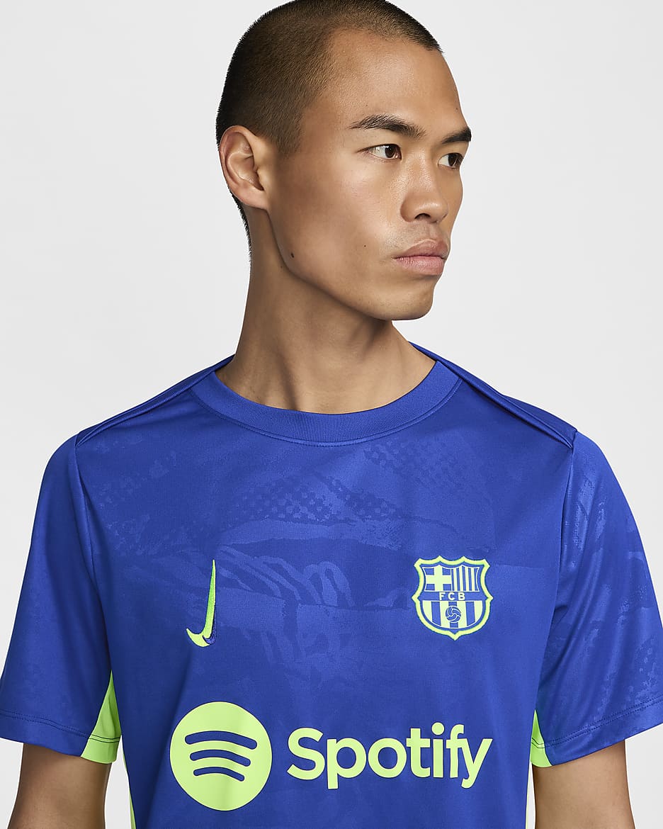 F.C. Barcelona Academy Pro Third Men's Nike Dri-FIT Football Pre-Match Top - Old Royal/Old Royal/Lime Blast/Lime Blast