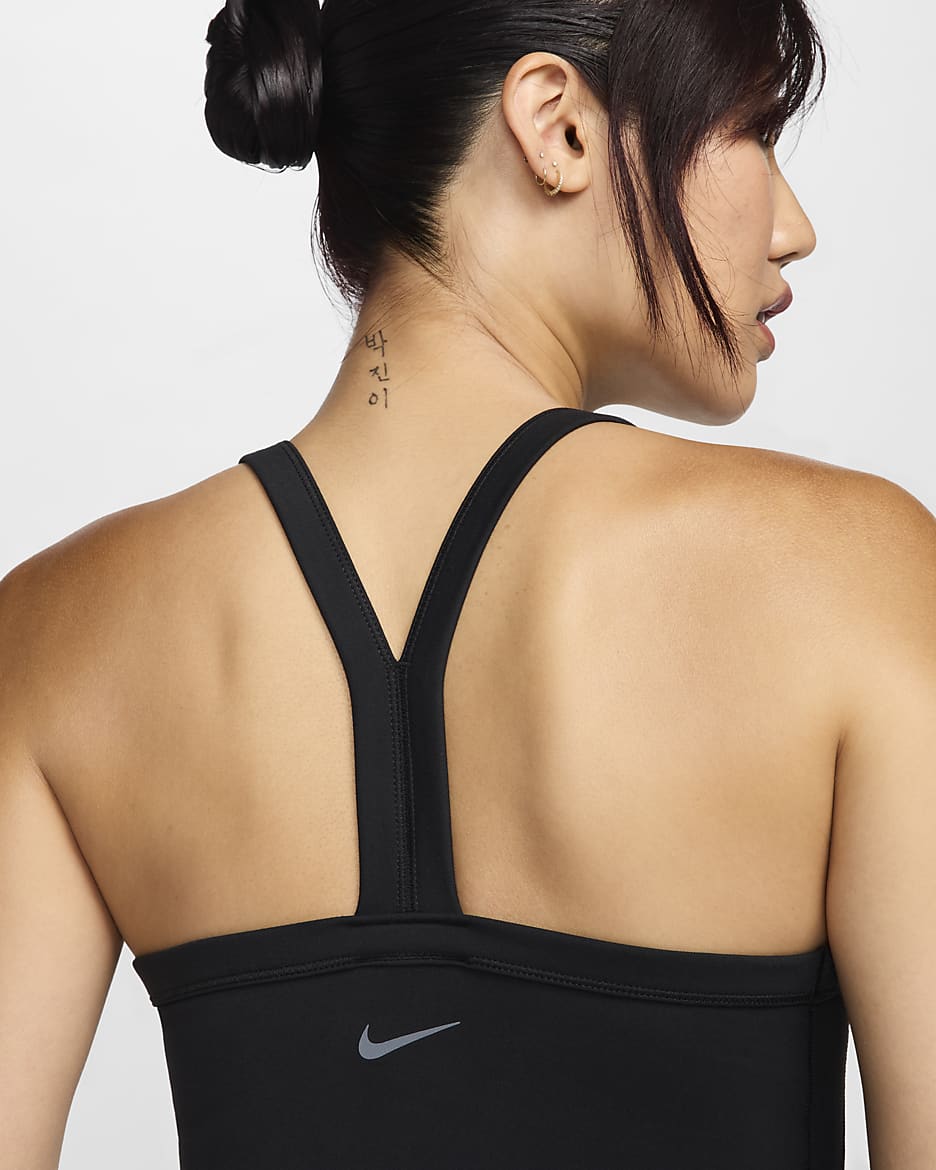 Nike One Fitted Women's Dri-FIT Strappy Cropped Tank Top - Black/Black