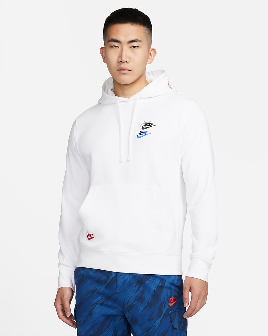 Nike Sportswear Essentials+ Men's French Terry Hoodie - White/White