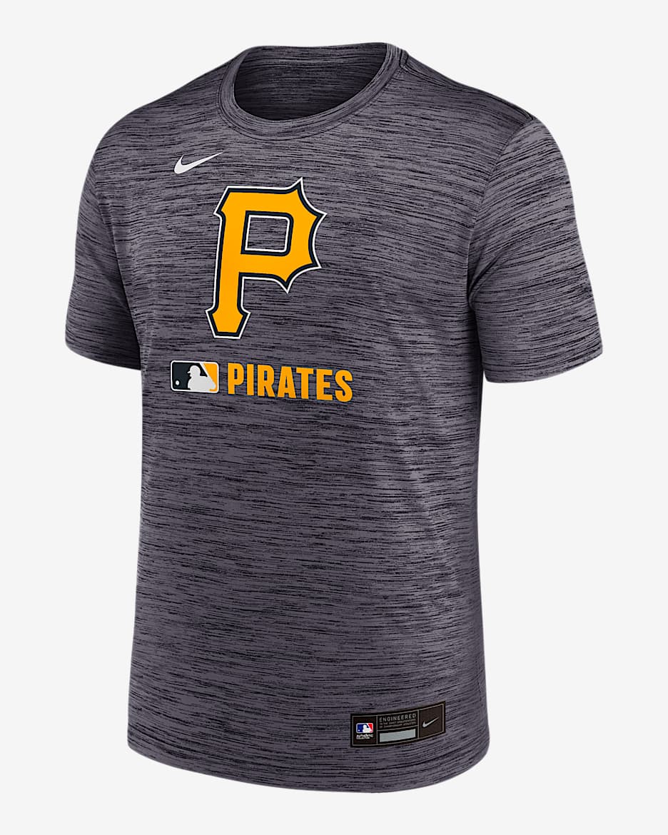 Playera Nike Dri-FIT de la MLB para hombre Pittsburgh Pirates Authentic Collection Velocity - Negro