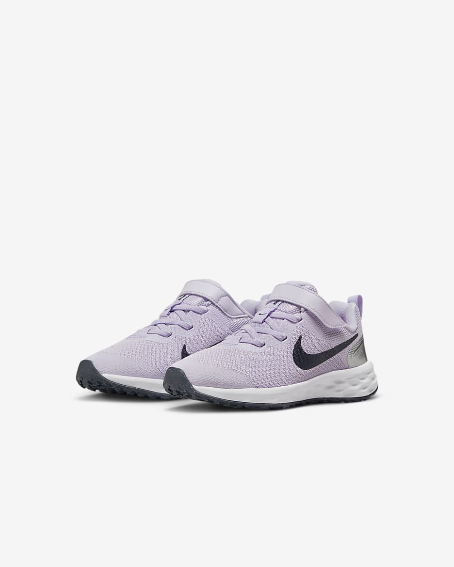 Nike Revolution 6 Younger Kids' Shoes - Violet Frost/Metallic Silver/Vivid Purple/Thunder Blue