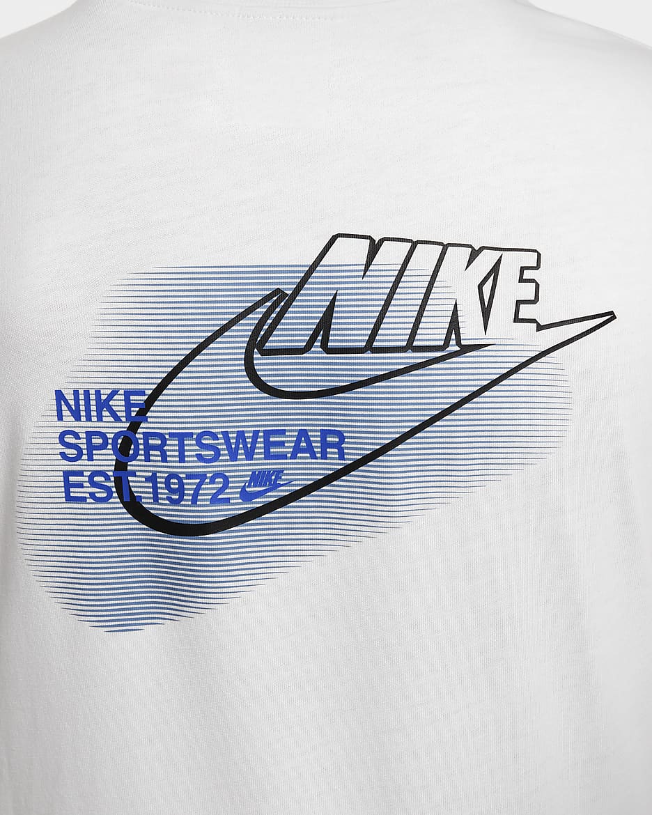 T-shirt Nike Sportswear Standard Issue med tryck för ungdom (killar) - Vit