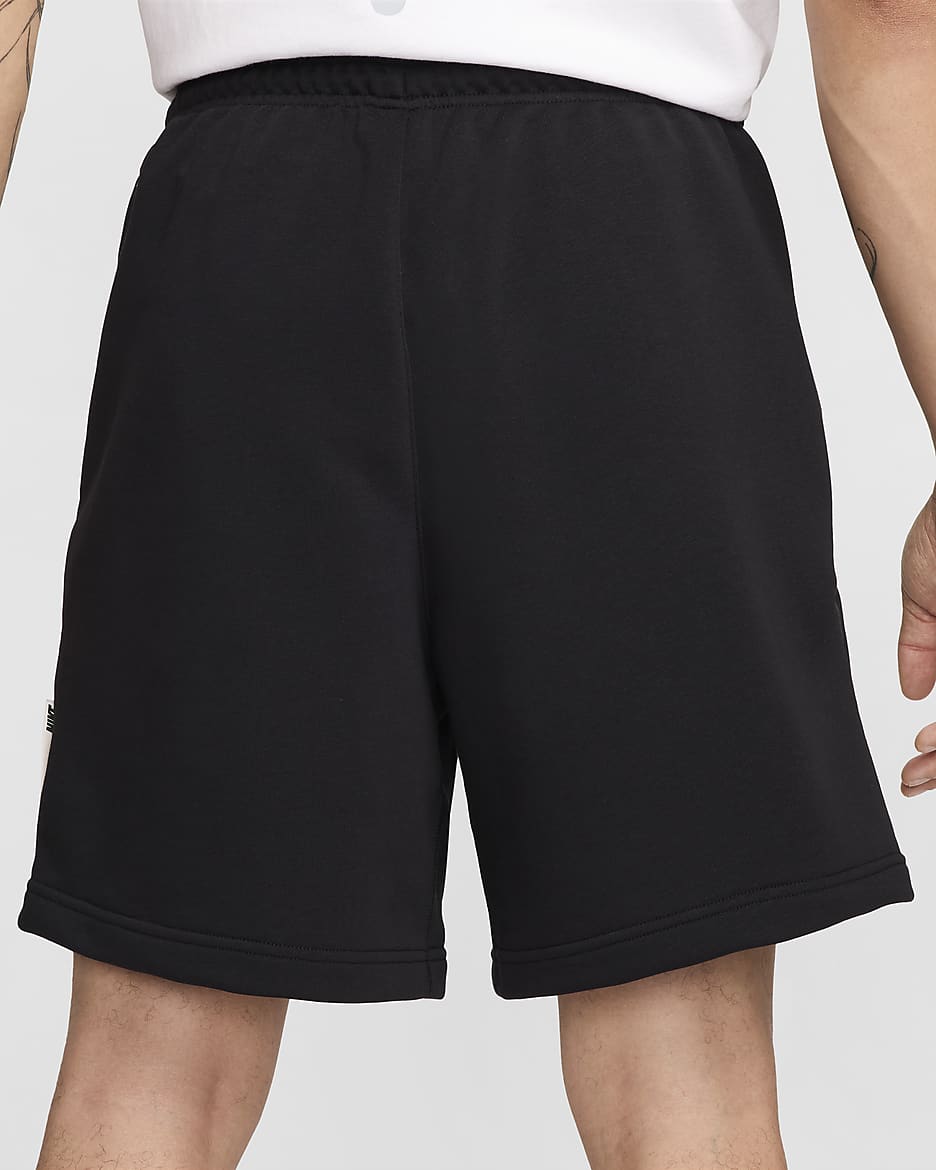 Shorts de básquetbol de tejido Fleece Dri-FIT de 20 cm para hombre Nike Standard Issue - Negro/Marfil pálido