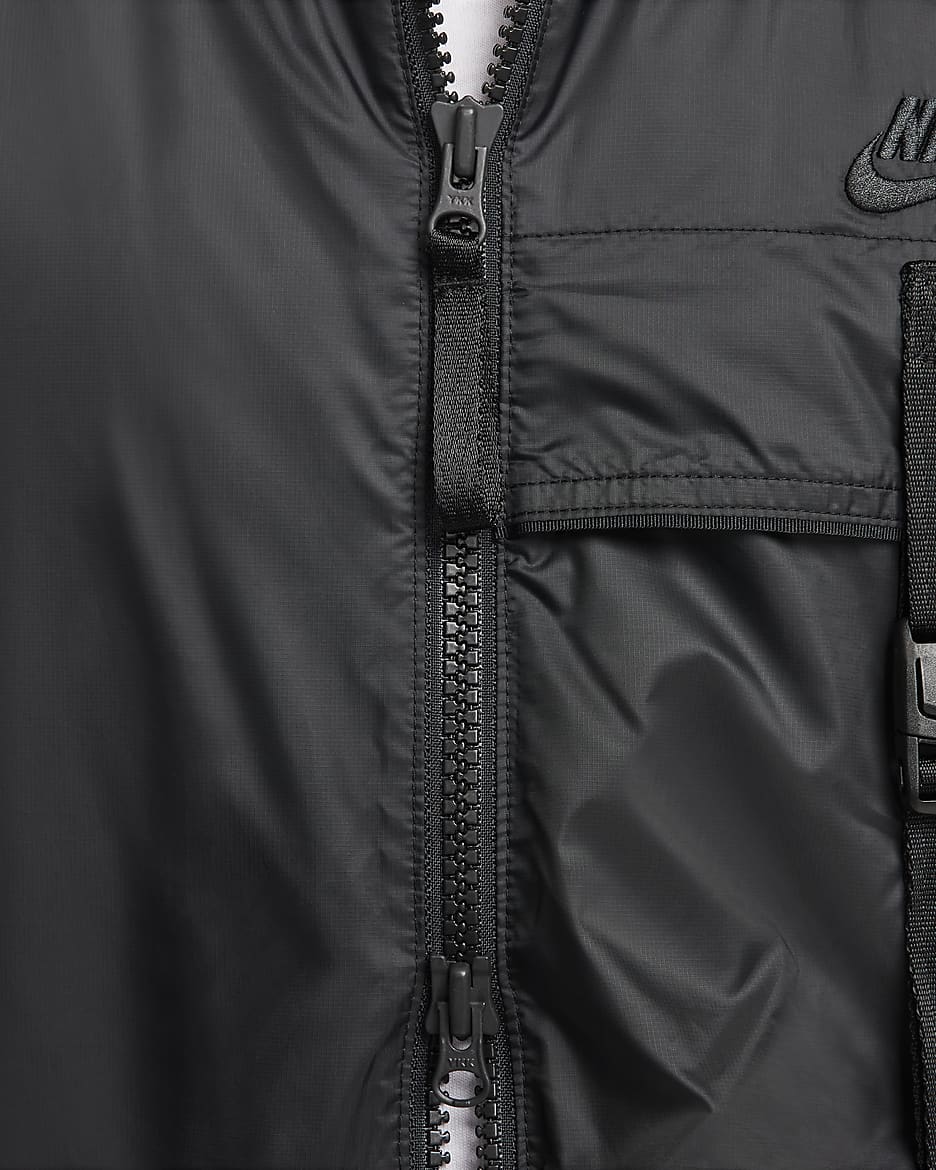 Nike Sportswear Tech Woven verstaubare, gefütterte N24 Jacke für Herren - Schwarz/Schwarz