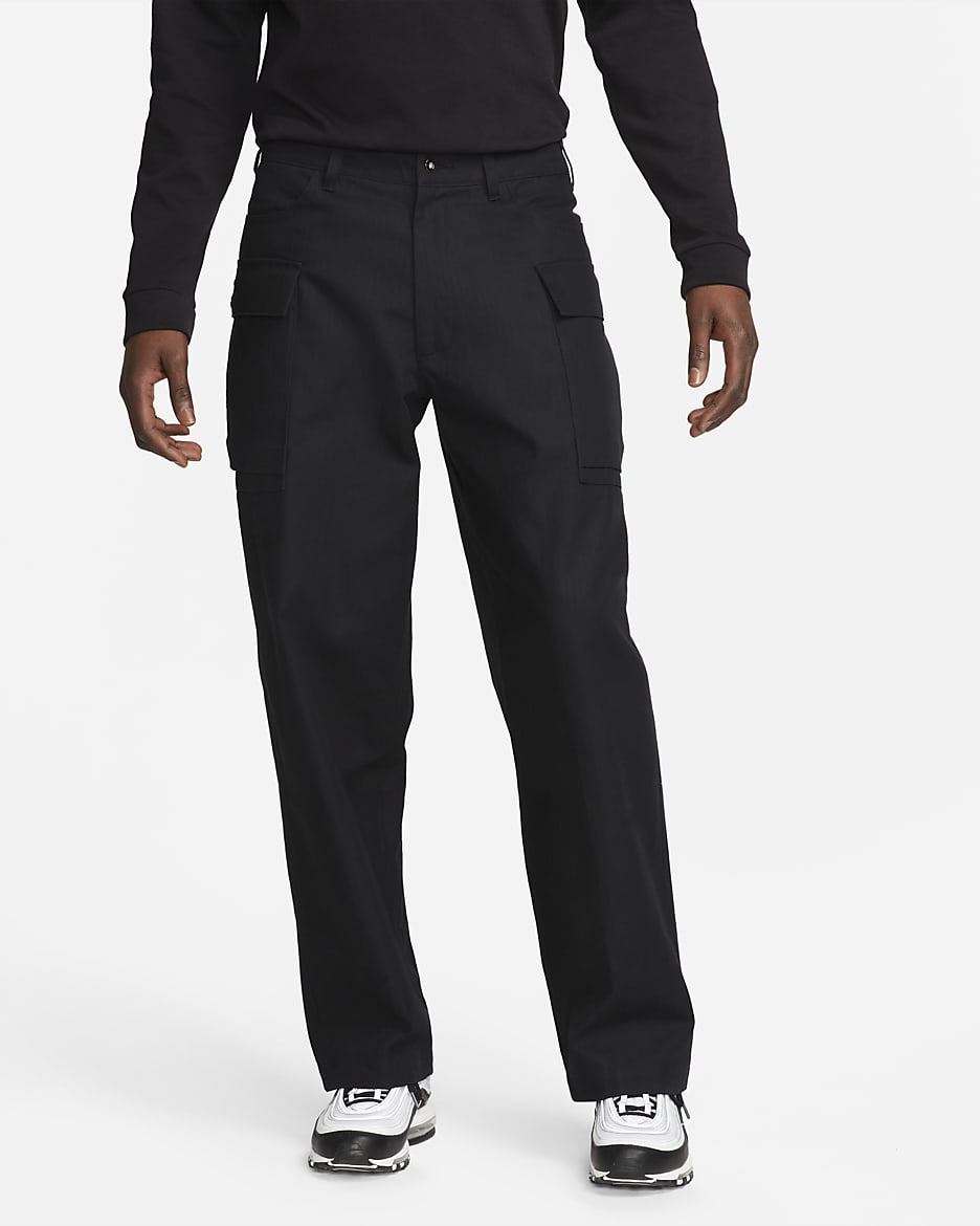 Pants cargo para hombre Nike Life - Negro/Negro