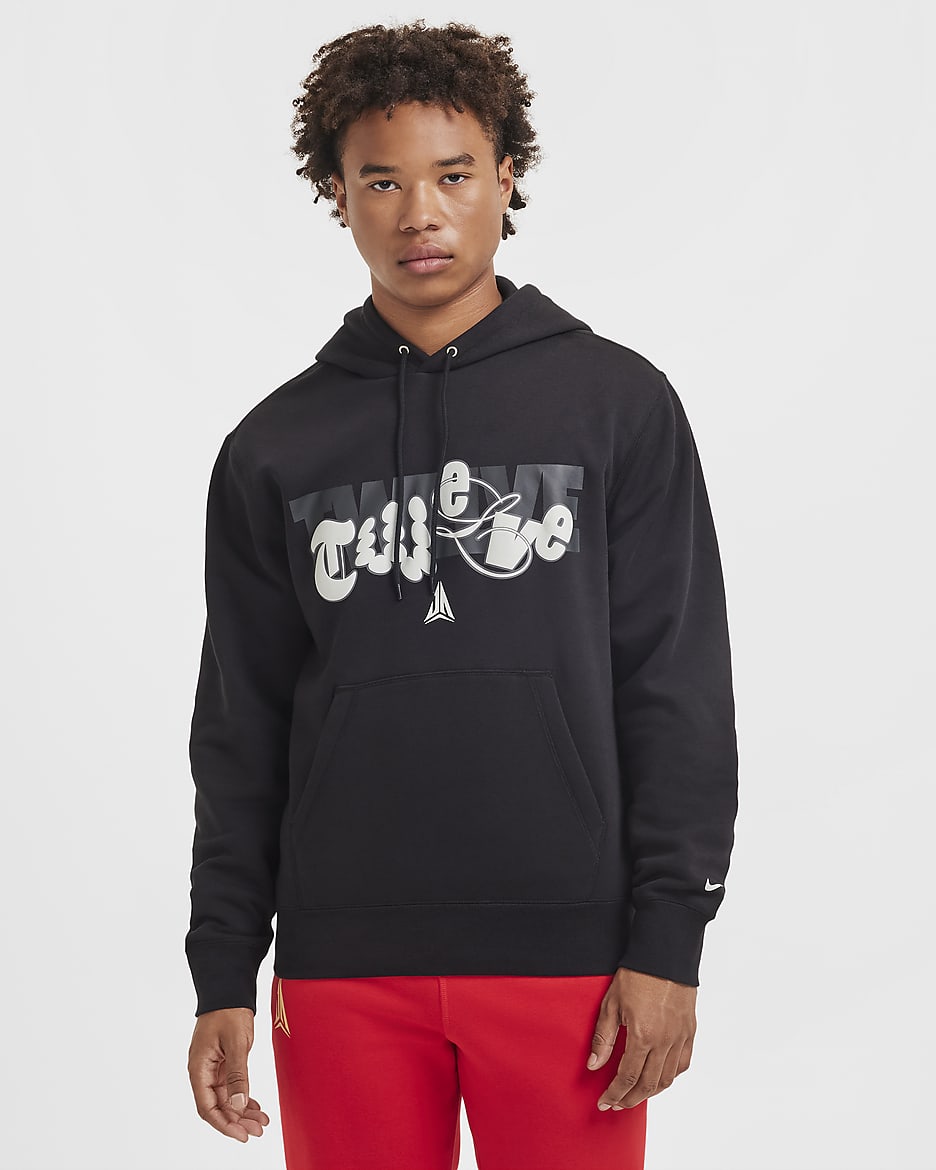 Ja Men's Fleece Basketball Hoodie - Black/Light Silver