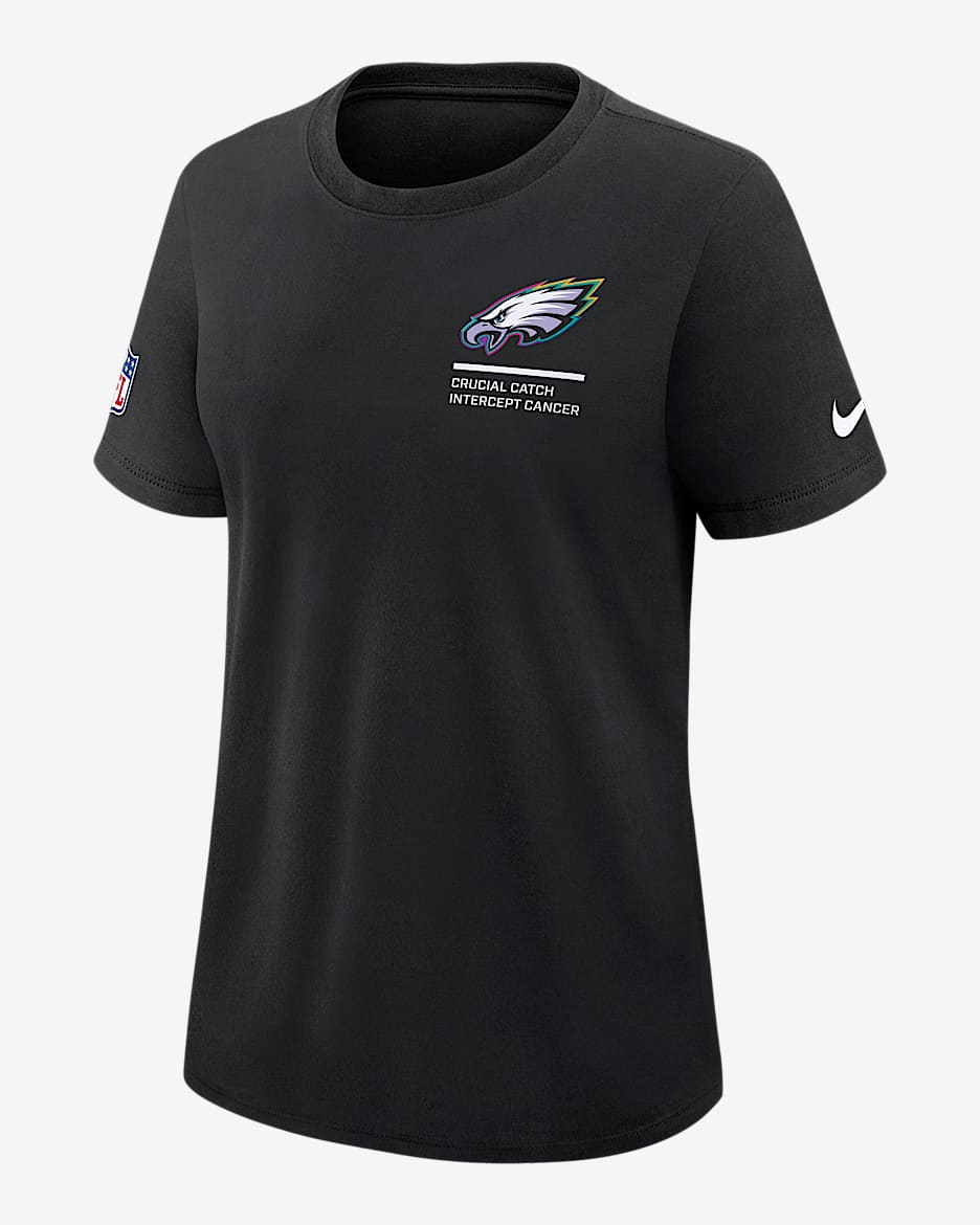 Philadelphia Eagles Crucial Catch Women's Nike Dri-FIT NFL T-Shirt - Black