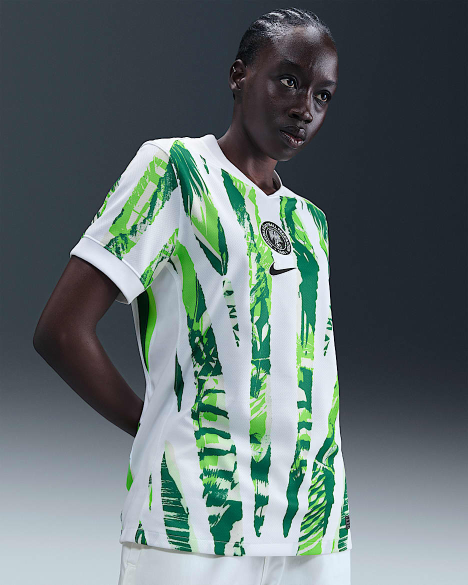 Nigeria 2025 Stadium Away (Women's Team) Women's Nike Dri-FIT Football Replica Shirt - White/Pine Green/Green Strike/Black