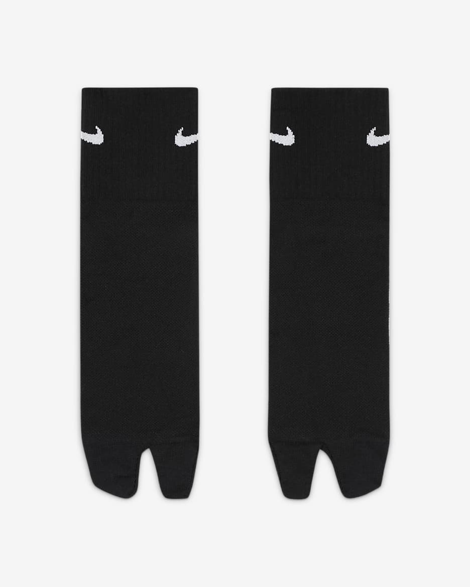 Nike Everyday Plus Calcetines tobilleros ligeros con separación para los dedos - Negro/Blanco