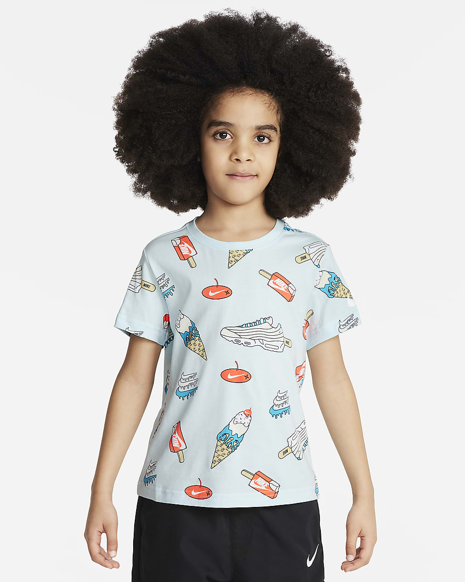 Nike Sole Food T-shirt met print voor kleuters - Glacier Blue