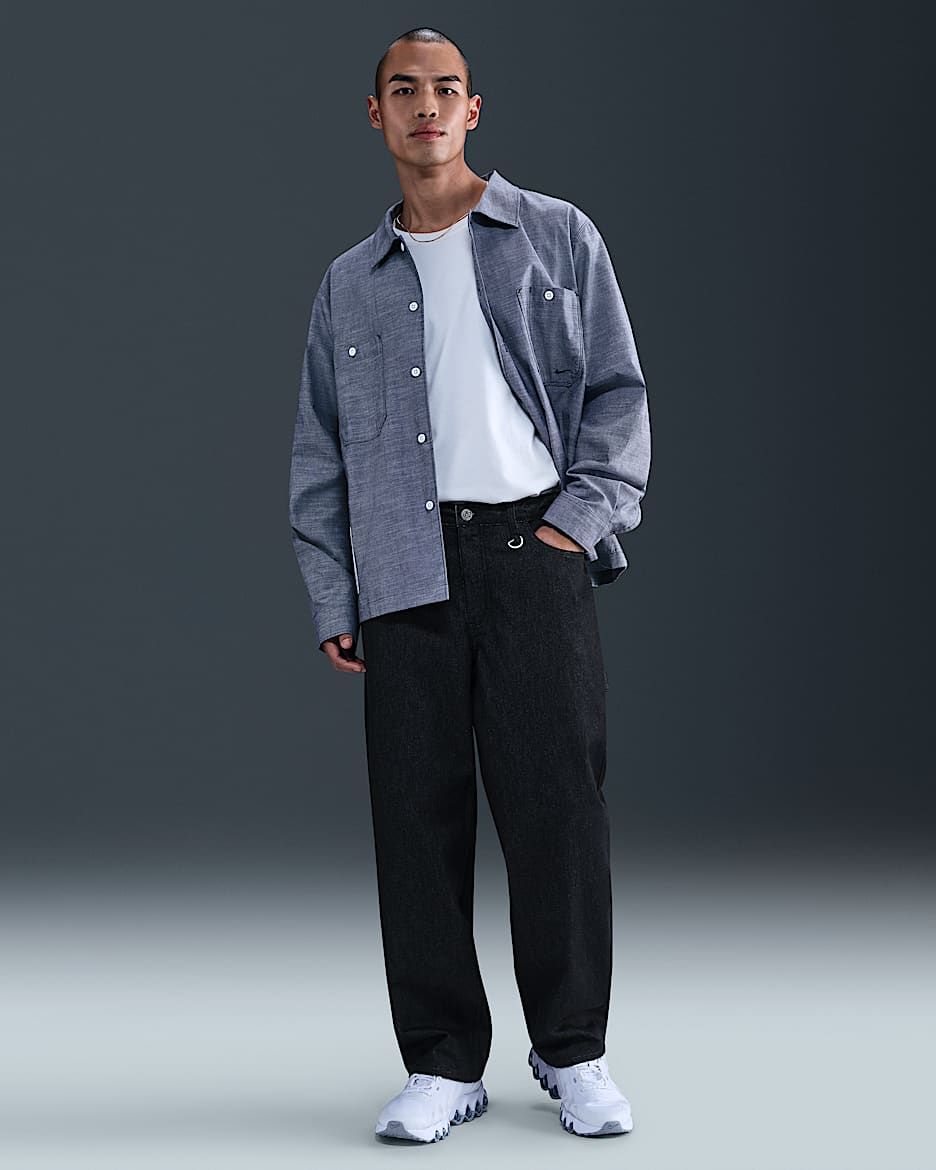 나이키 스포츠웨어 남성 루즈 핏 데님 팬츠 - 블랙