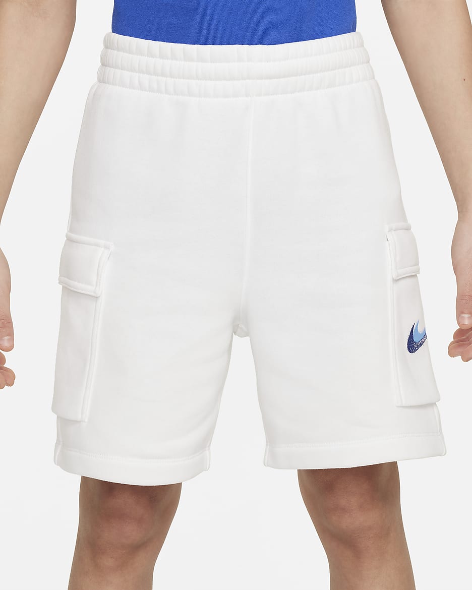 Short en tissu Fleece Nike Sportswear Standard Issue pour ado (garçon) - Blanc