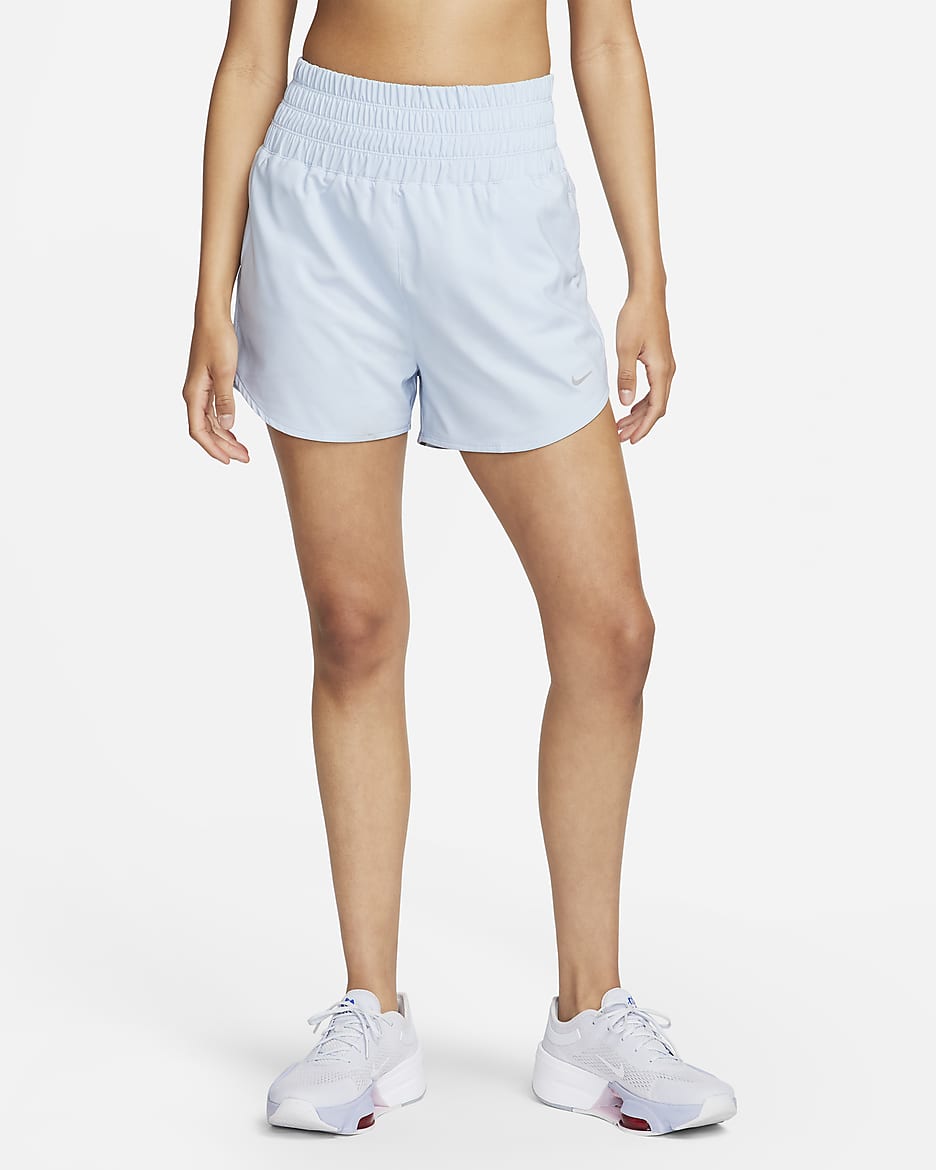 Nike One Women's Dri-FIT Ultra High-Waisted 8cm (approx.) Brief-Lined Shorts - Light Armoury Blue