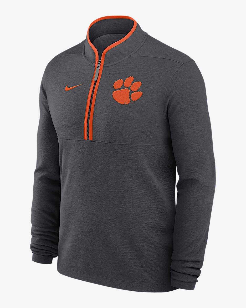 Clemson Tigers Victory Men's Nike Dri-FIT College 1/2-Zip Long-Sleeve Top - Anthracite