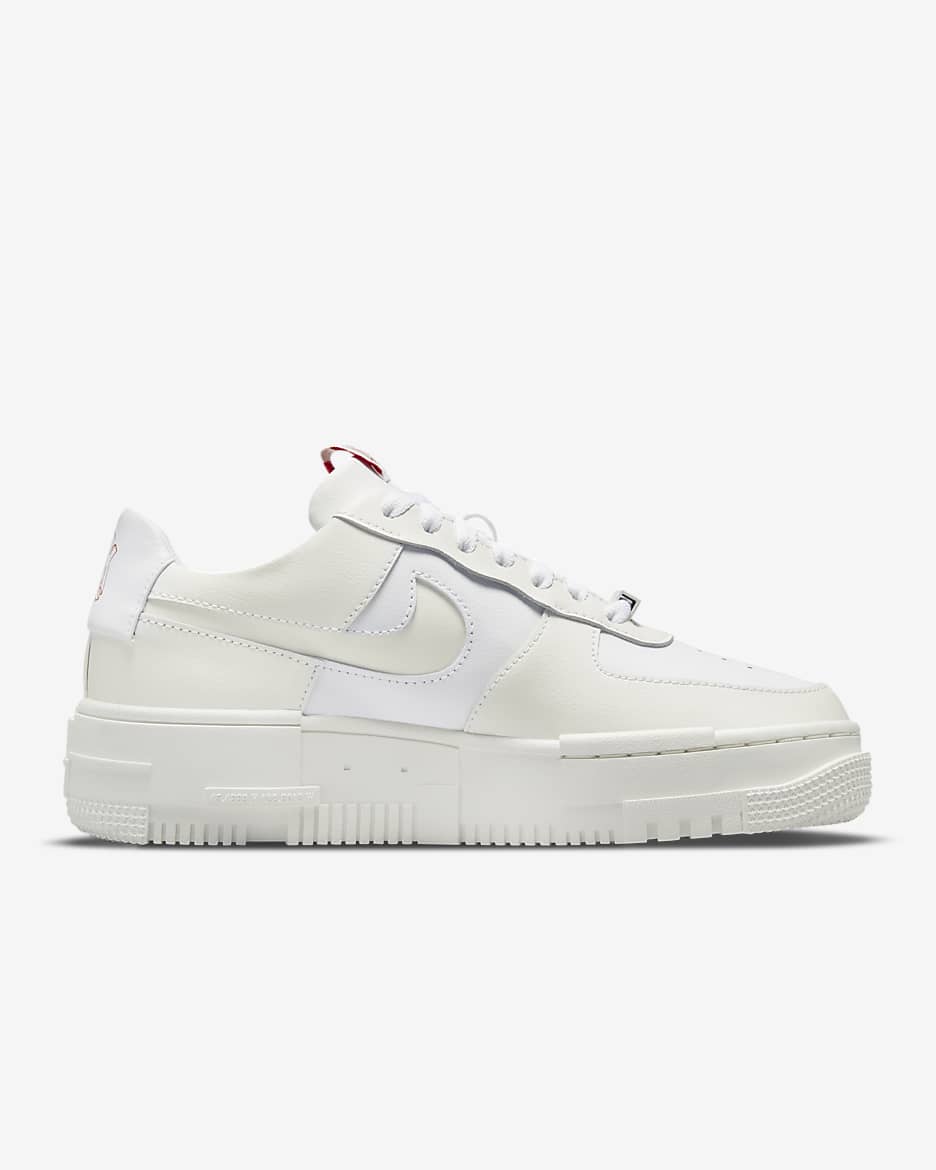 Nike Air Force 1 Pixel 女鞋 - 白色/University Red/Summit White/Summit White