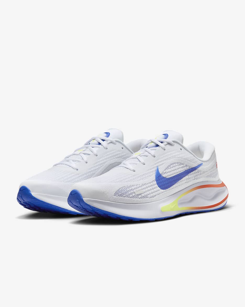 Tenis de correr en carretera para hombre Nike Journey Run - Gris fútbol/Blanco/Mango salvaje claro/Azul carrera