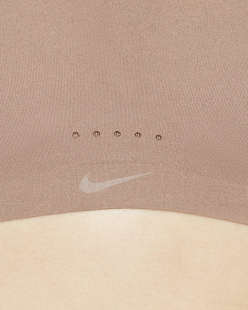 Nike Dri-FIT Alate Women's Minimalist Light-Support Padded Sports Bra - Desert Dust/Desert Dust/Red Bark