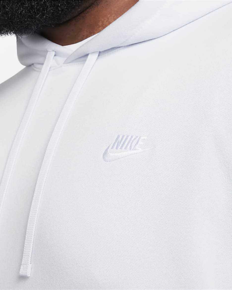 Nike Sportswear Club Fleece Pullover Hoodie - Football Grey/Football Grey/White