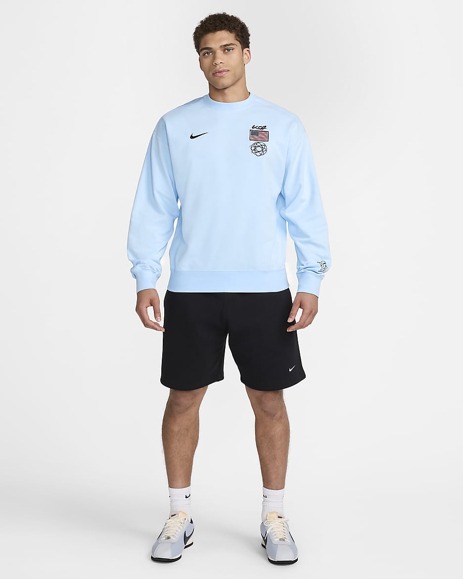 USA Solo Nike Dri-FIT ADV Breaking kerek nyakkivágású férfipulóver - Celestine Blue/Fehér